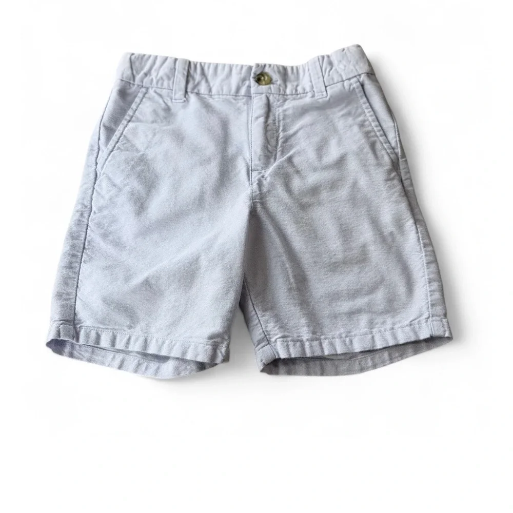 Janie and Jack Boys Blue Oxford Chino Shorts Size 5 Adjustable Waist